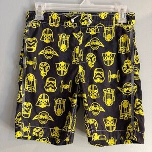 GAP Surf Black Shorts with Yellow Star Wars Faces